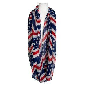 Berytos Patriotic Infinity Scarf Red White Blue Stars Stripes 4th of July